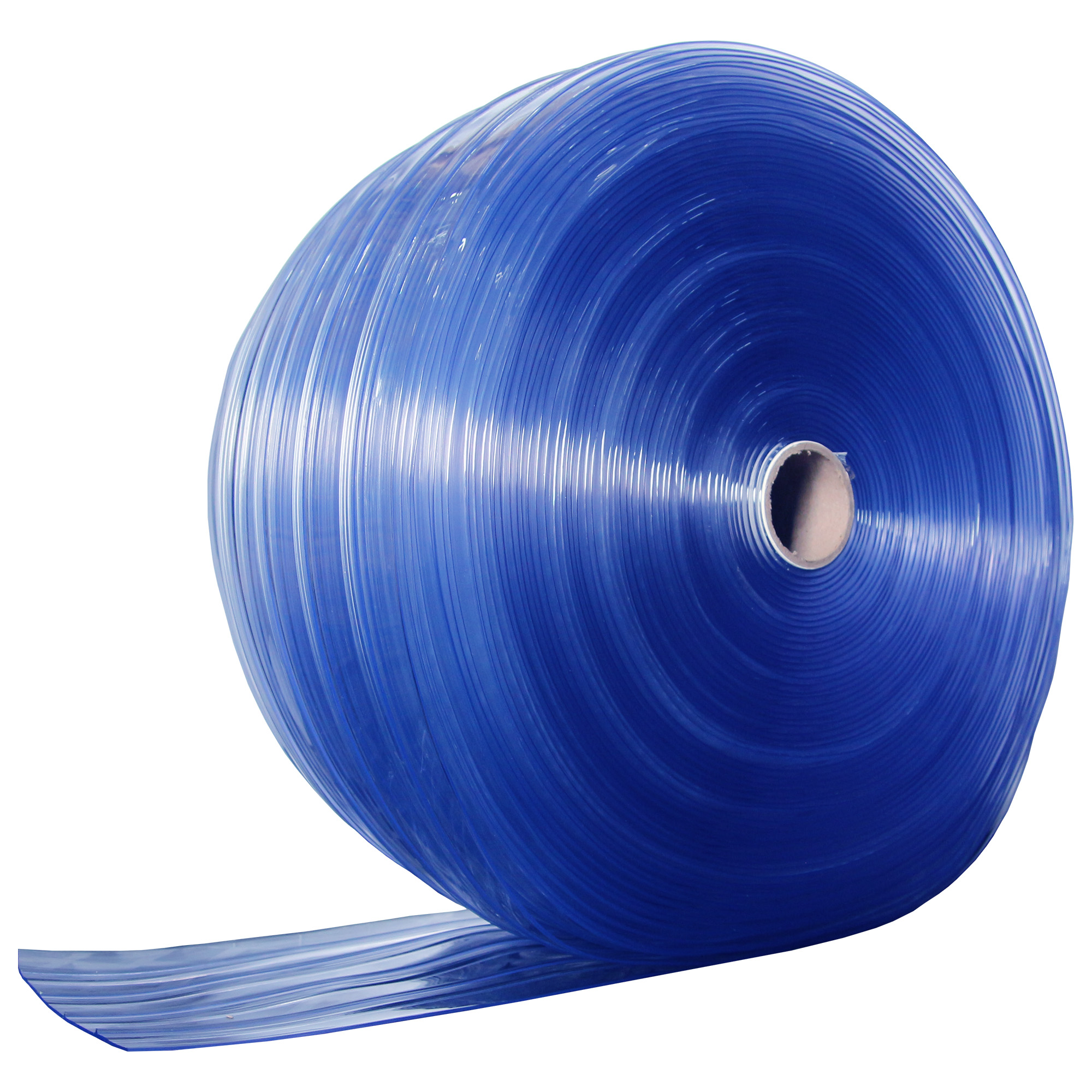 Ribbed Clear Blue PVC Strip Roll 200mm x 2mm x 50m